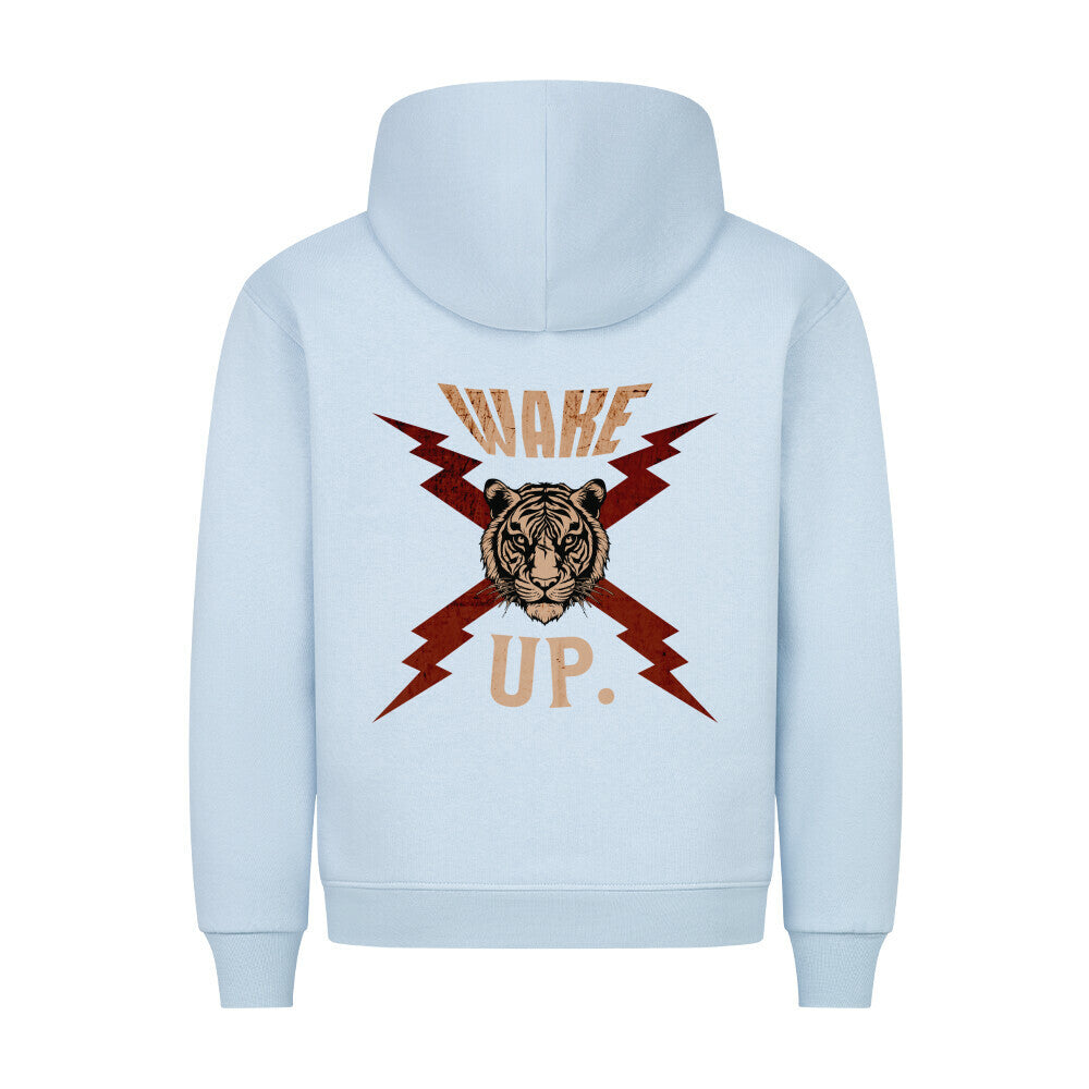 HigherBlanks Premium Hoodie in Babyblau mit „WAKE UP."-TORIPROS