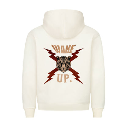 HigherBlanks Premium Hoodie in Beige mit „WAKE UP."-TORIPROS
