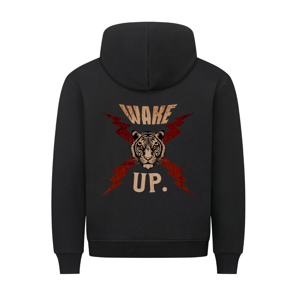 HigherBlanks Premium Hoodie in Schwarz mit „WAKE UP."-TORIPROS