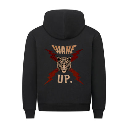 HigherBlanks Premium Hoodie in Schwarz mit „WAKE UP."-TORIPROS