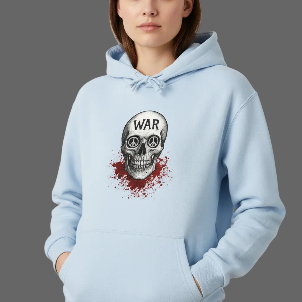 HigherBlanks Premium Hoodie/ WAR is DEATH: blau