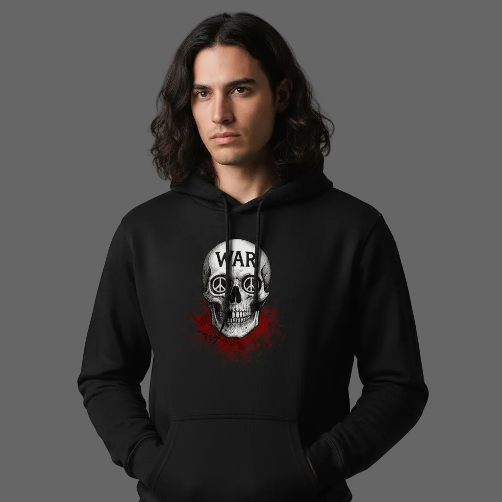 HigherBlanks Premium Hoodie/ WAR is DEATH: schwarz