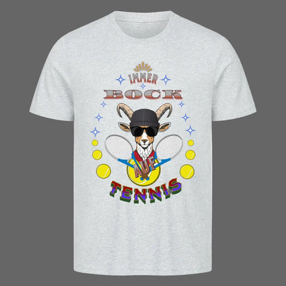 HigherBlanks Premium T-Shirt in Heather Grey mit „AUF TENNIS immer BOCK“-TORIPROS