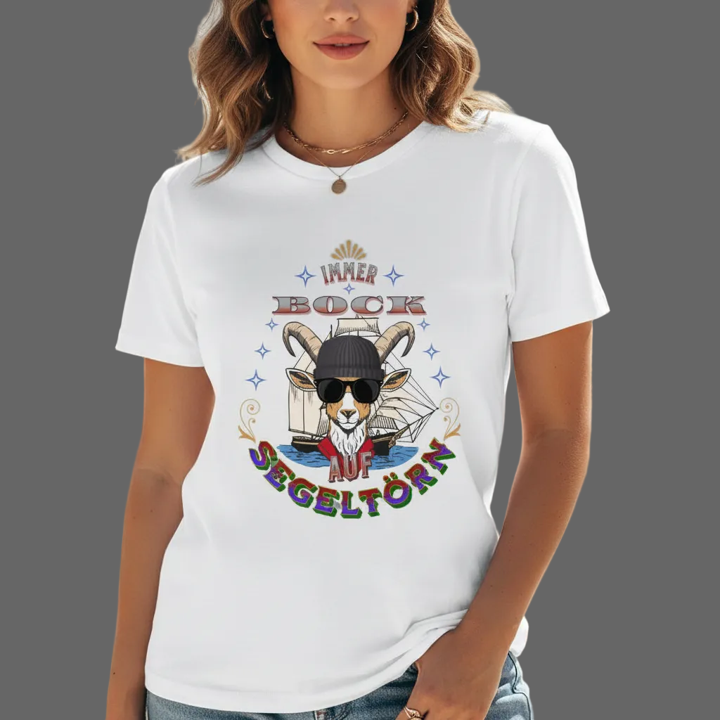HigherBlanks Premium T-Shirt / Auf SEGELTÖRN immer BOCK -weiss-Toripros