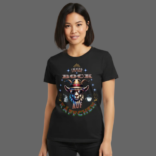 HigherBlanks Premium T-Shirt / BOCK auf KÄFFCHEN -schwarz