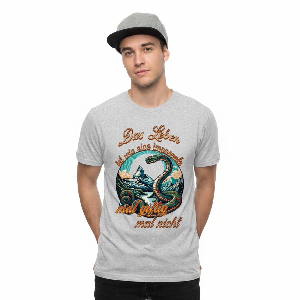 HigherBlanks Premium T-Shirt / Das LEBEN-mal giftig, mal nicht-Grau