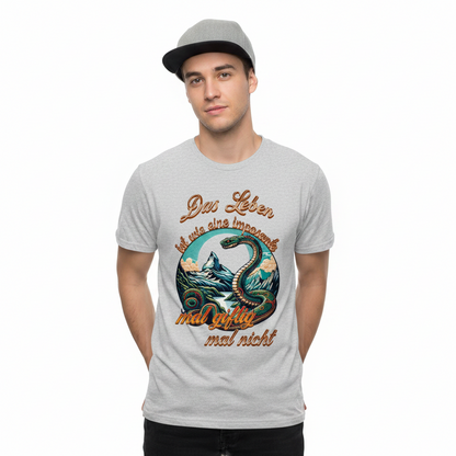 HigherBlanks Premium T-Shirt / Das LEBEN-mal giftig, mal nicht-Grau