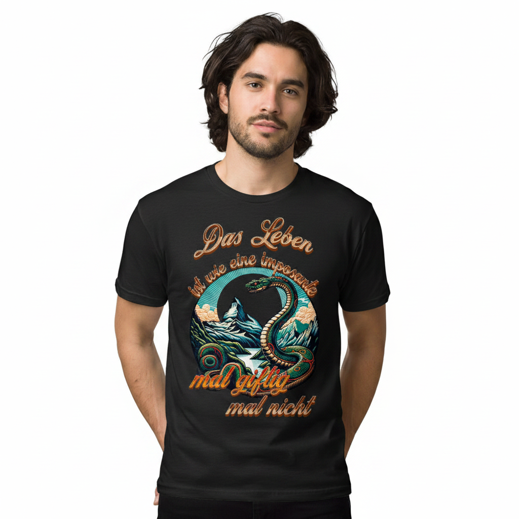 HigherBlanks Premium T-Shirt / Das LEBEN-mal giftig, mal nicht-Schwarz