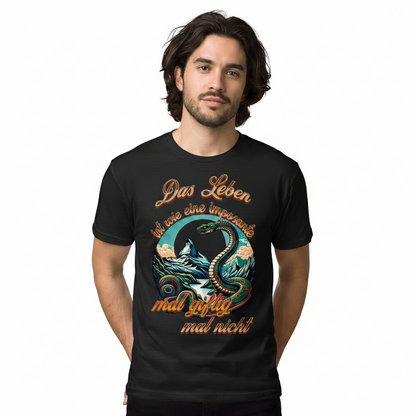HigherBlanks Premium T-Shirt / Das LEBEN-mal giftig, mal nicht-Schwarz
