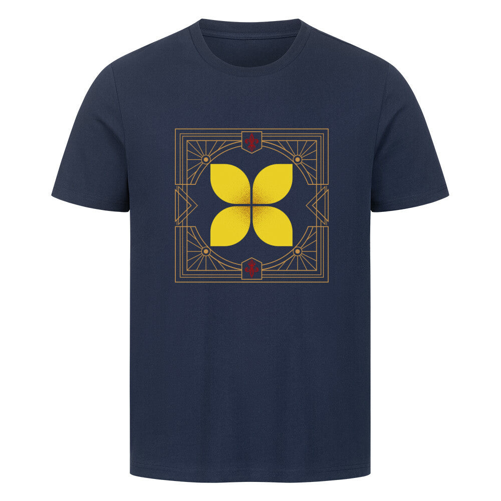 HigherBlanks Premium T-Shirt / Eckige Eleganz-Navy Blu