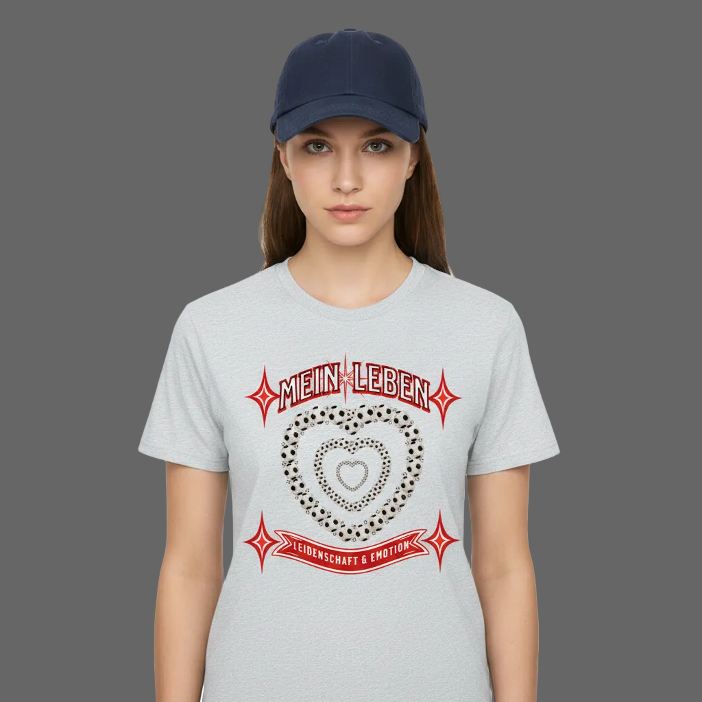 HigherBlanks Premium T-Shirt / Fußball mein LEBEN - Heather Grey