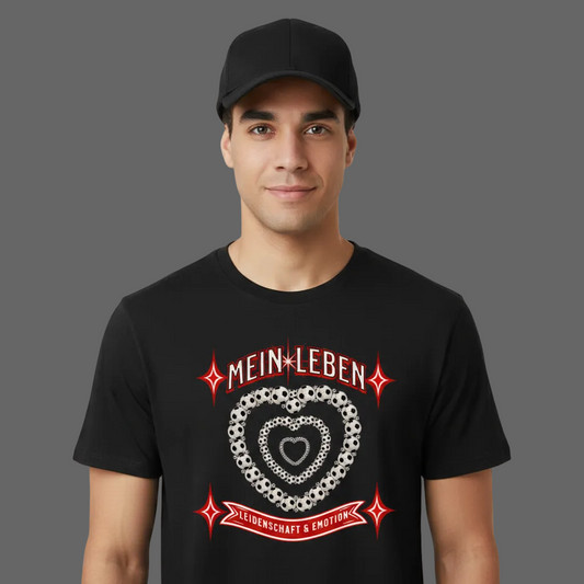 HigherBlanks Premium T-Shirt / Fußball mein LEBEN - Schwarz