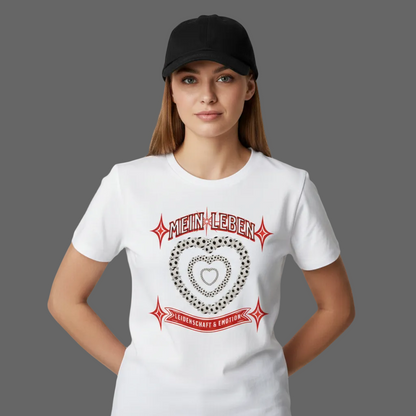 HigherBlanks Premium T-Shirt / Fußball mein LEBEN - Weiß