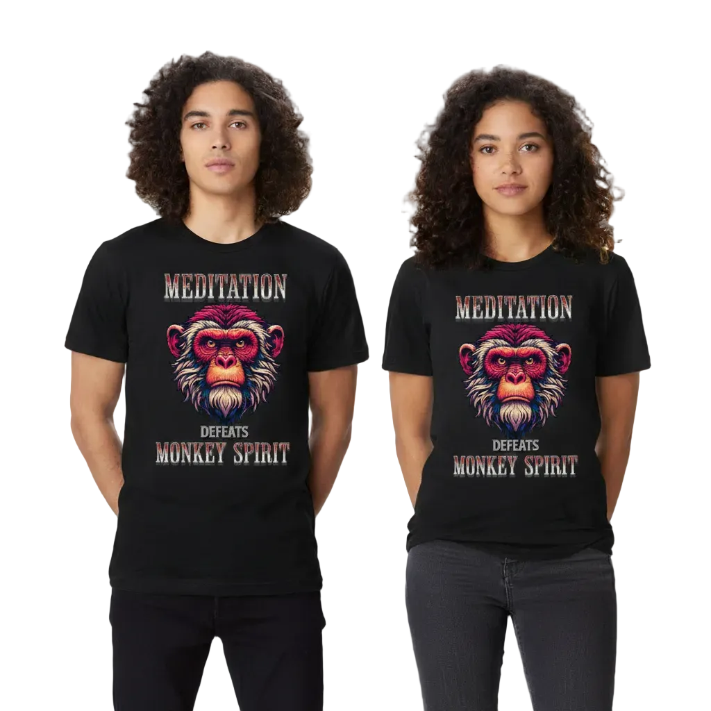 MEDITATION  defeats MONKEY SPIRIT /  HigherBlanks Premium T-Shirt