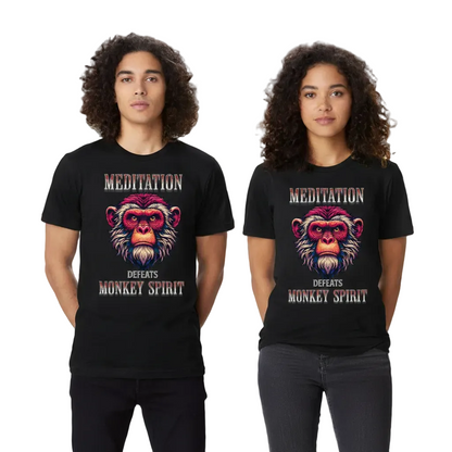 MEDITATION  defeats MONKEY SPIRIT /  HigherBlanks Premium T-Shirt