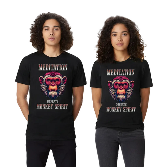 MEDITATION  defeats MONKEY SPIRIT /  HigherBlanks Premium T-Shirt