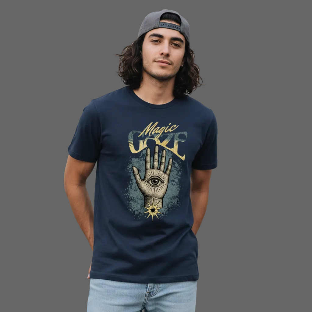 HigherBlanks Premium T-Shirt / Magic Gaze-: french navy