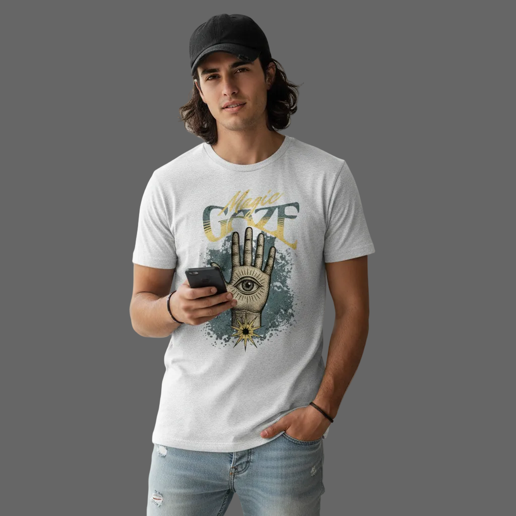 HigherBlanks Premium T-Shirt / Magic Gaze-: heather grey