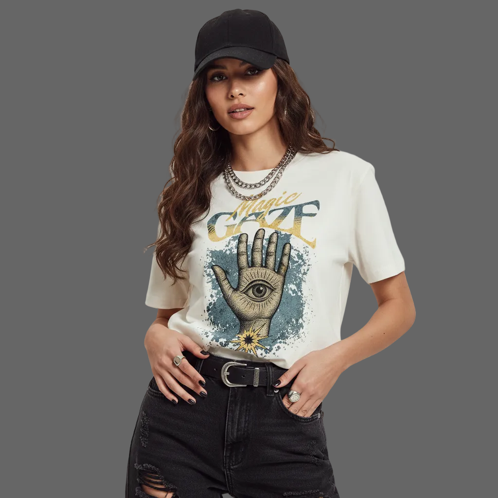 HigherBlanks Premium T-Shirt / Magic Gaze-:  natural raw