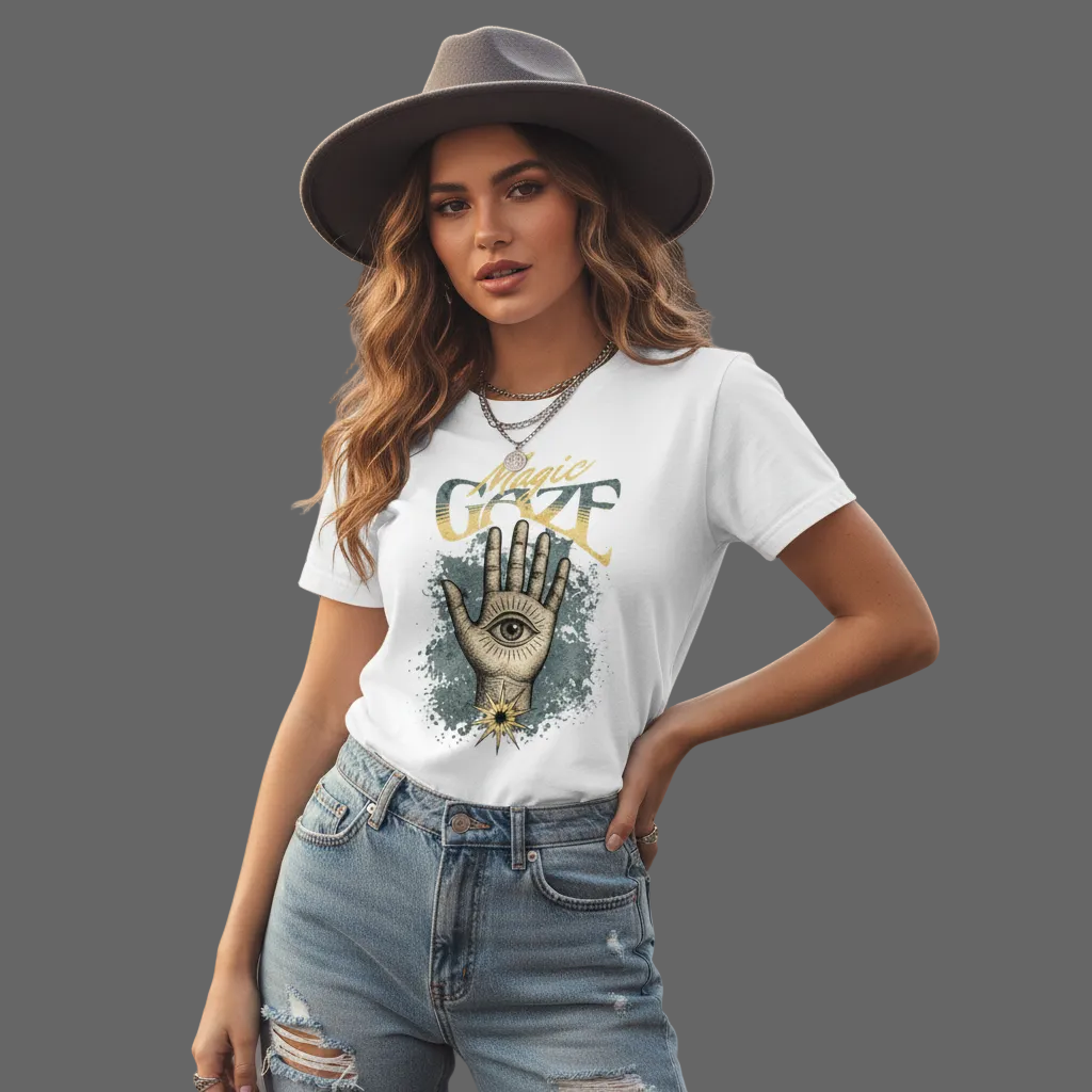 HigherBlanks Premium T-Shirt / Magic Gaze-: weiß