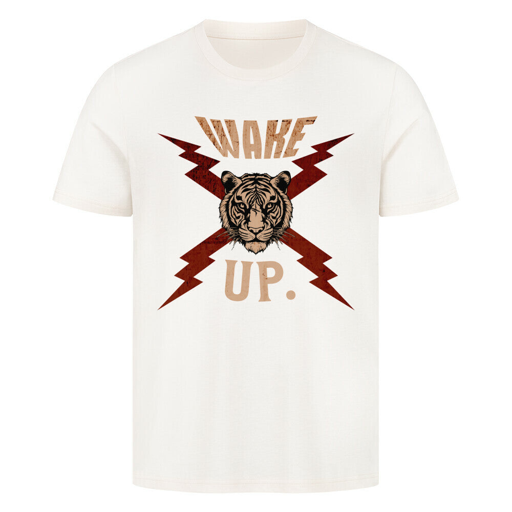  HigherBlanks Premium T-Shirt in Natural Raw mit „WAKE UP."-TORIPROS