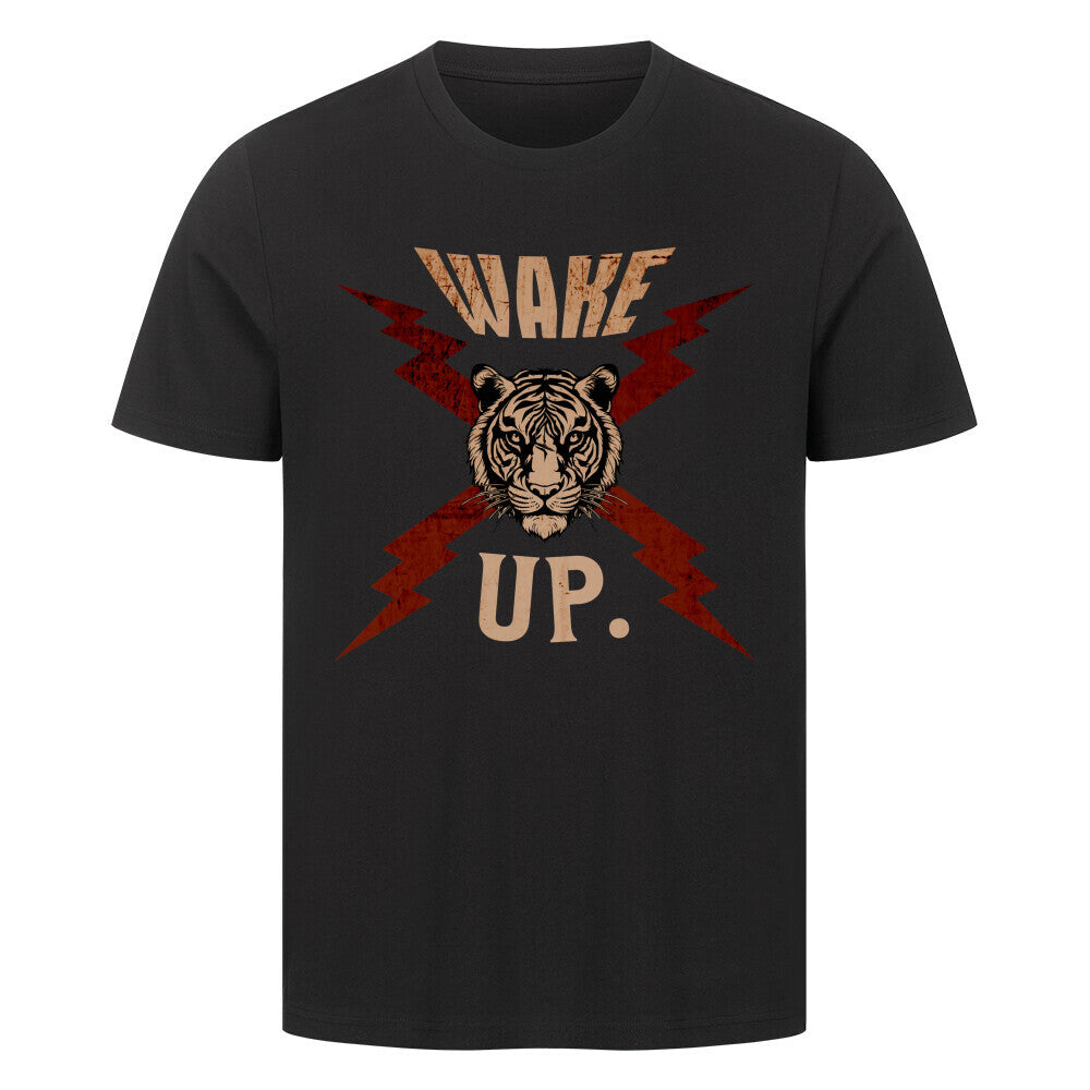 HigherBlanks Premium T-Shirt in Schwarz mit „WAKE UP."-TORIPROS
