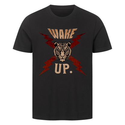 HigherBlanks Premium T-Shirt in Schwarz mit „WAKE UP."-TORIPROS
