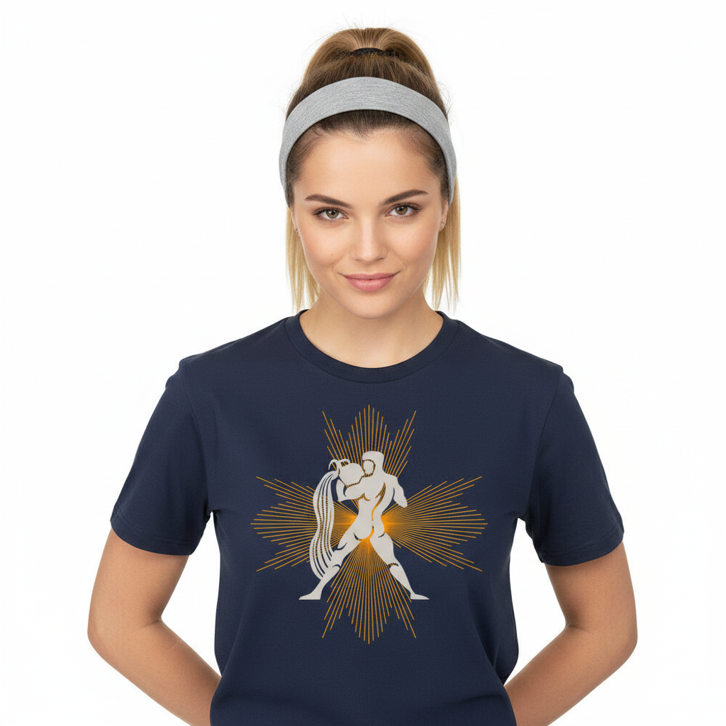 HigherBlanks Premium T-Shirt / Wassermann – Aura Sternzeichen-Navy