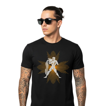 HigherBlanks Premium T-Shirt / Wassermann – Aura Sternzeichen-Schwarz