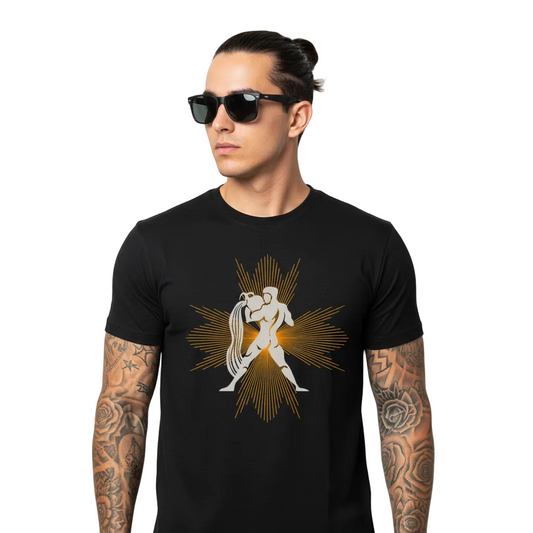 HigherBlanks Premium T-Shirt / Wassermann – Aura Sternzeichen-Schwarz