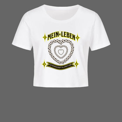 Ladies Cropped Tee / Fußball mein Leben-weiss