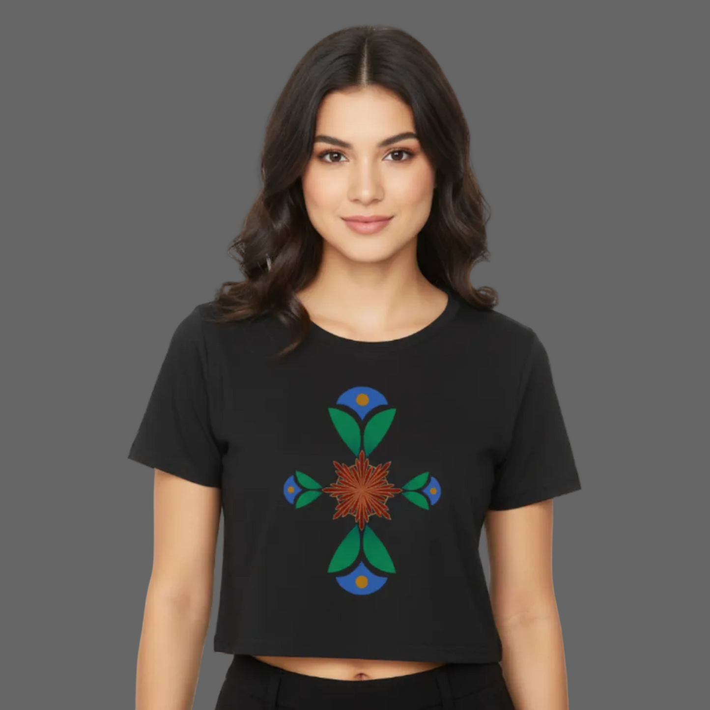 Ladies Cropped Tee/ Geometrischer Traum