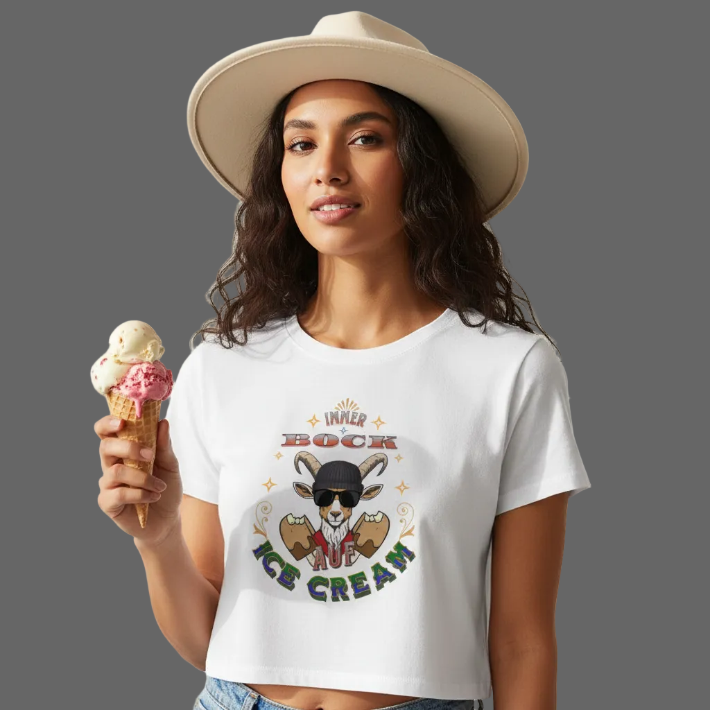   Ladies Cropped Tee / IMMER BOCK auf ICE CREAM 