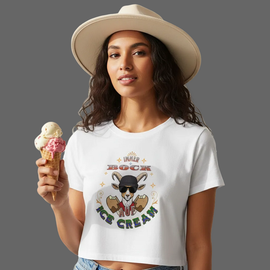   Ladies Cropped Tee / IMMER BOCK auf ICE CREAM 