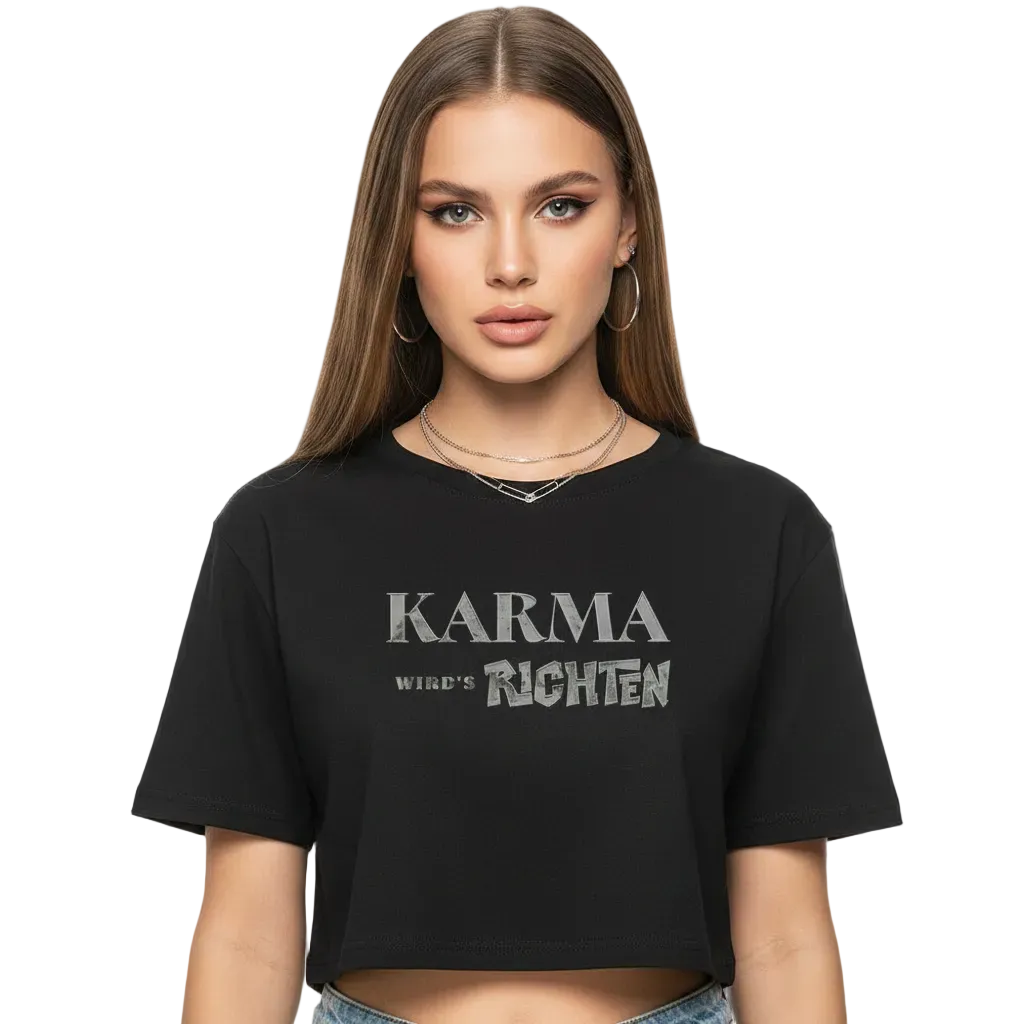 Ladies Cropped Tee/KARMA-Image for color: schwarz
