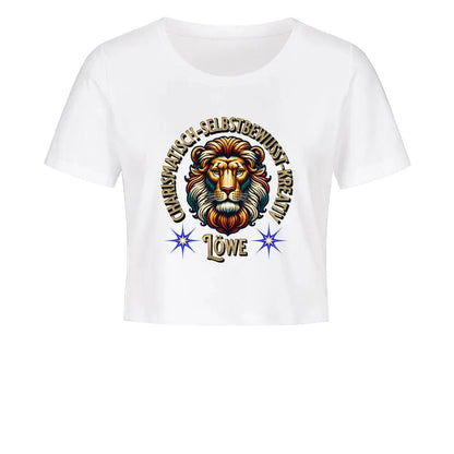 Ladies Cropped Tee / Löwe Sternzeichen-Weiß-TORIPROS
