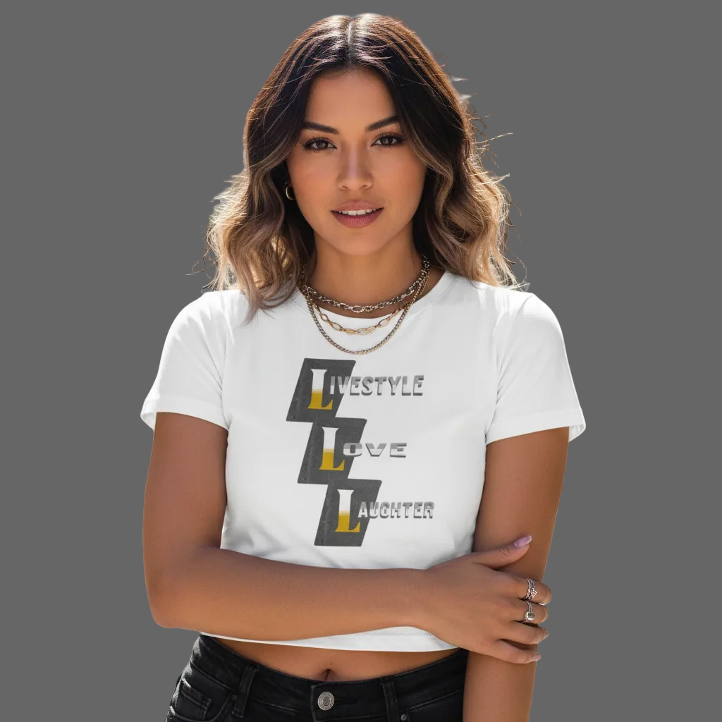 Ladies Cropped Tee / LiLoLa: weiss