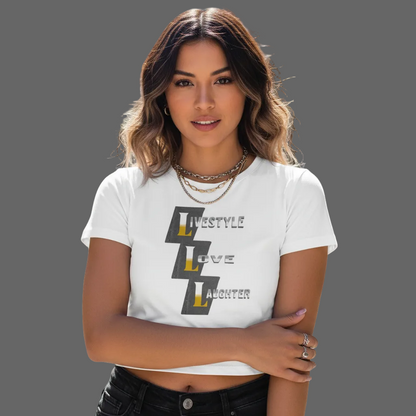 Ladies Cropped Tee / LiLoLa: weiss