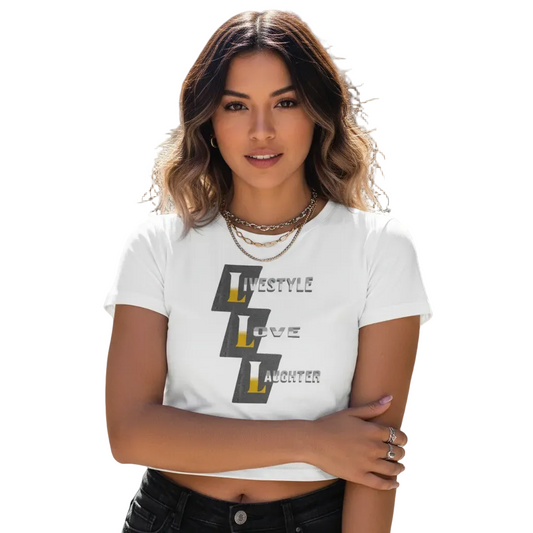 Ladies Cropped Tee / LiLoLa: weiss