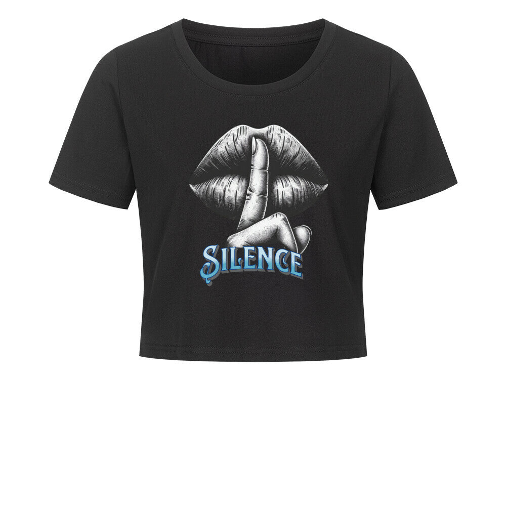 Ladies Cropped Tee / Silence-Shwarz