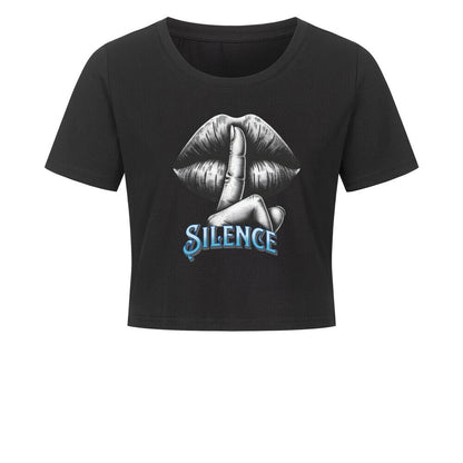 Ladies Cropped Tee / Silence-Shwarz