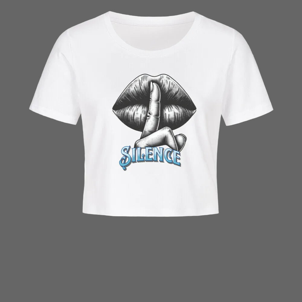 Ladies Cropped Tee / Silence-weiß