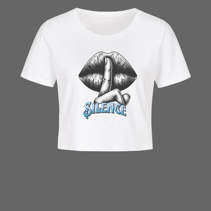Ladies Cropped Tee / Silence-weiß