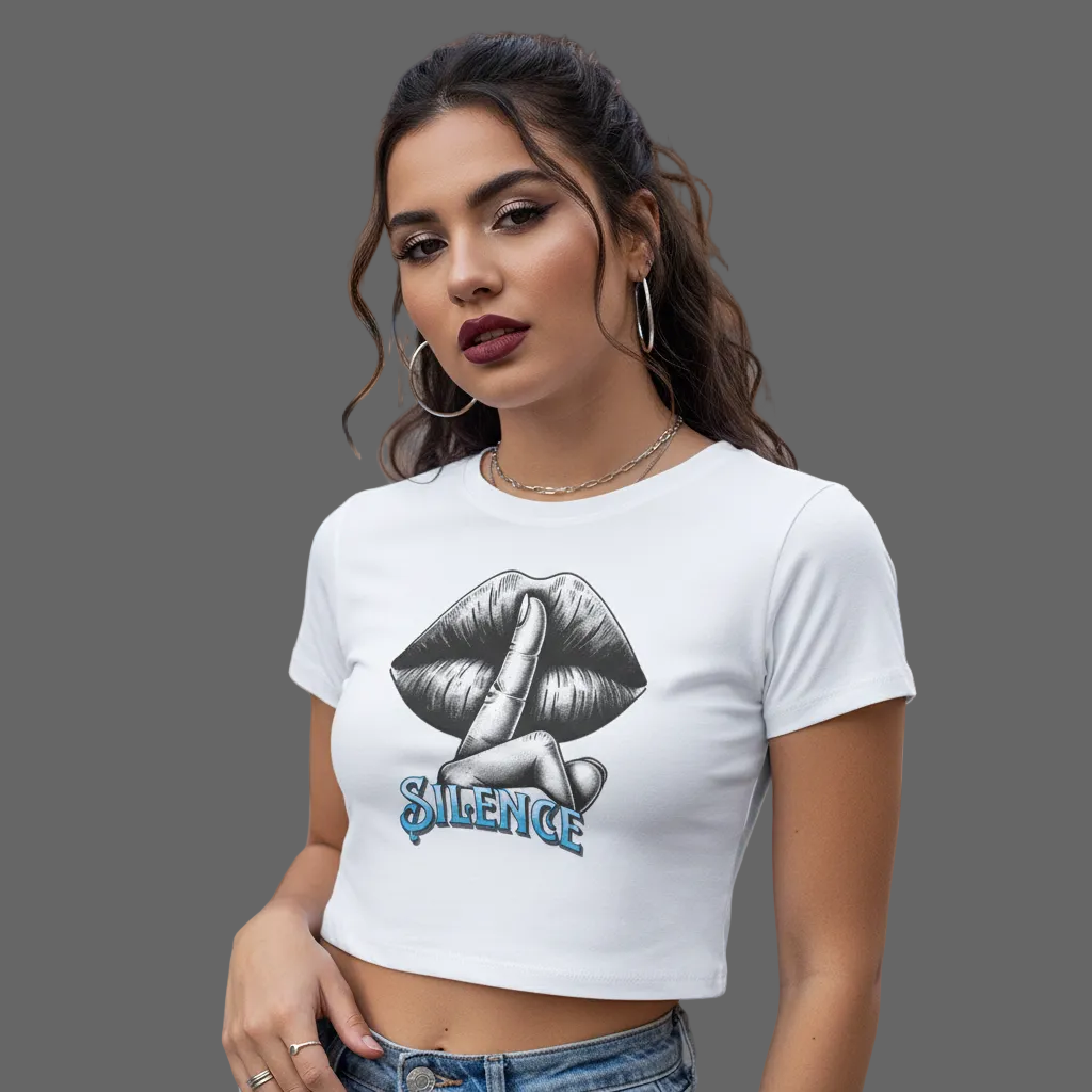 Ladies Cropped Tee / Silence-weiß