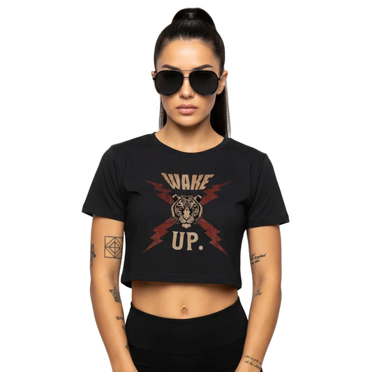 Ladies Cropped Tee / WAKE UP.
