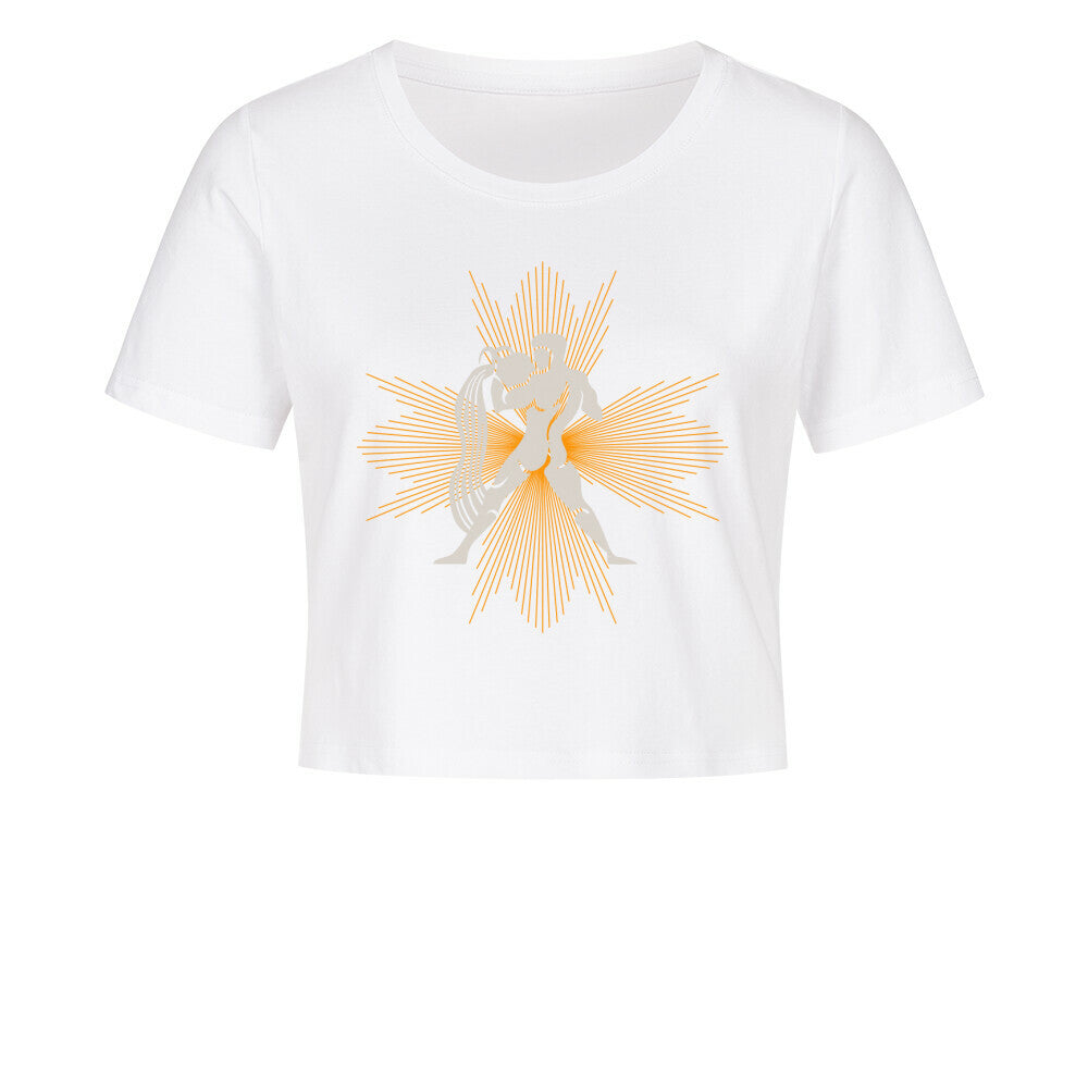 Ladies Cropped Tee / Wassermann – Aura Sternzeichen-Weiss