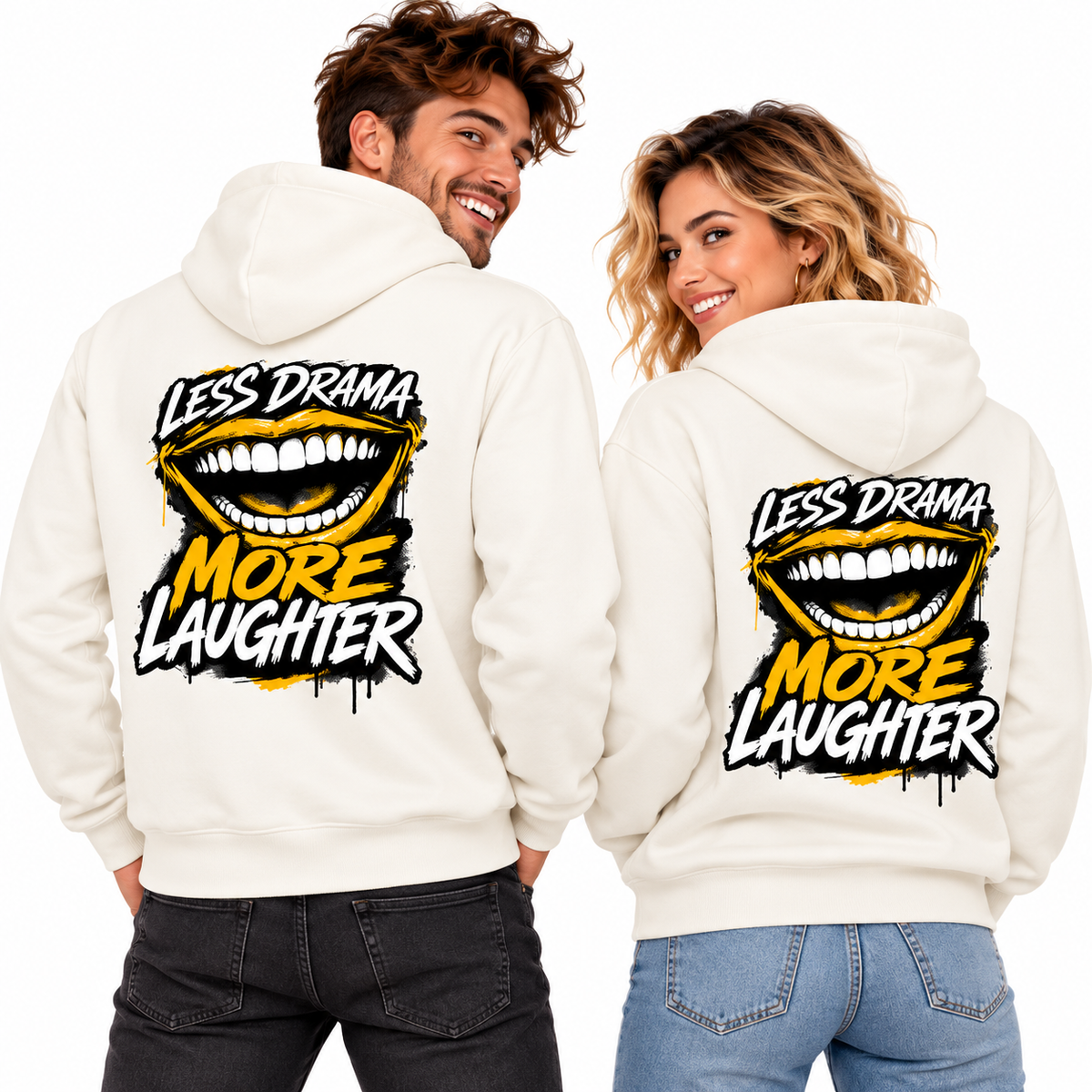 HigherBlanks Premium Hoodie / LAUGH MORE
