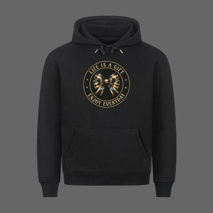  Premium Hoodie in Schwarz mit „LIFE IS A GIFT“-TORIPROS