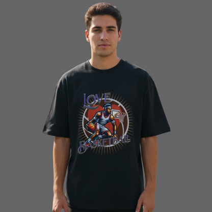 Premium Organic Oversize Blast / Basketball-Love:  schwarz