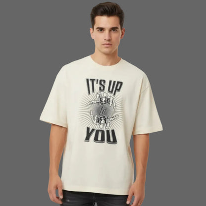 Premium Organic Oversize Blast in beige mit „IT'S UP TO YOU“-TORIPROS